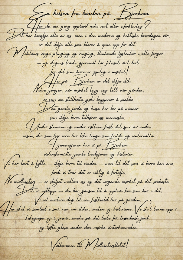 Eit brev med ein invitasjon